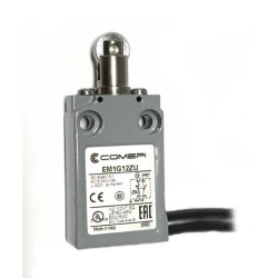 EM1G12ZU   Finecorsa  leva con rotella metallo d12  NO +  NC    uscita cavo 90°  1mtl  IP67