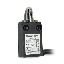 EP1G14ZU  Finecorsa  Pistoncino con rotella ortogonale in metallo  NO +  NC    uscita cavo 90°  1mtl  IP67