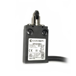 EP1G15ZU  Finecorsa Pistoncino con rotella ortogonale in nylon  NO +  NC    uscita cavo 90°  1mtl  IP67