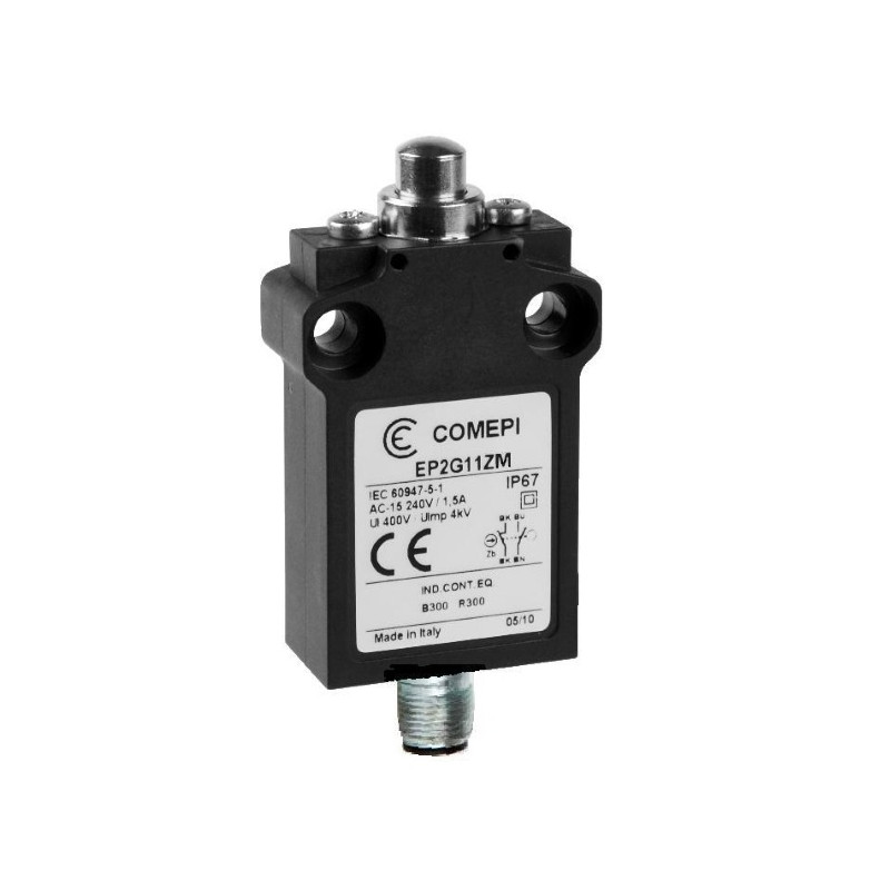 EP2G11ZM  Finecorsa Pistoncino in tecnopolimero uscita NO NC  connettore M12X1