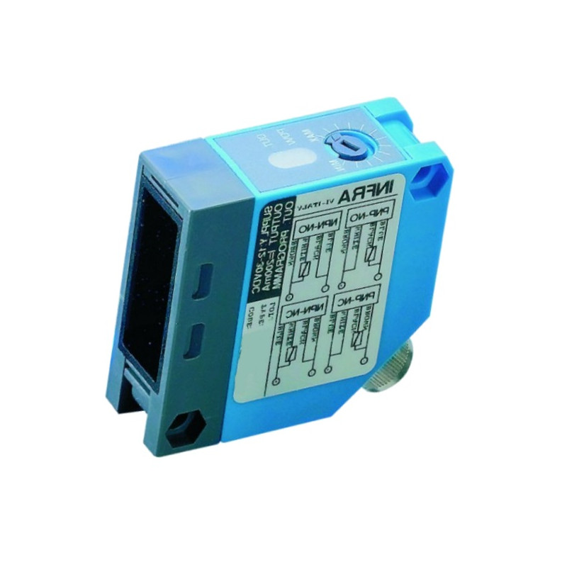 FQ03  Sensore blocco ricevitore alim 12 30 Vdc  NPN PNP NO NC corpo 50X50 mm uscita cavo 2mtl  IP65