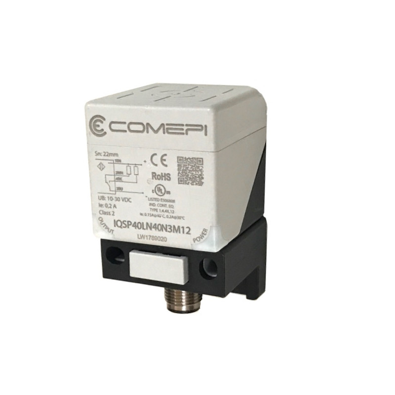 IQSP40LN40N3M12  Sensore di prossimità a parallelepipedo shermato Sn 40 mm  Alim 10 30Vdc NPN 1no  1nc  conn  M12  IP67