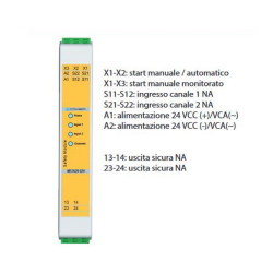 MS1A20-024  Modulo di sicurezza Start manuale automatico 2NA  24 Vac dc