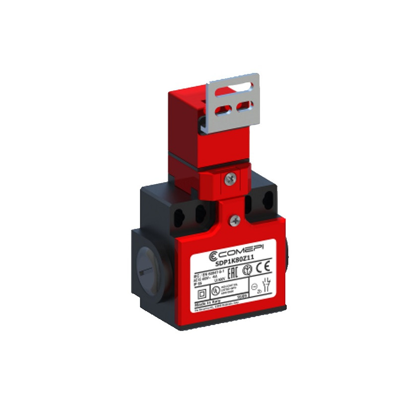SDP1K80Z11  Finecorsa Sicurezza a chiave testa girevole  Contatti a scatto 1NO 1NC  custodia tecnopolimero larg 50mm  PG 13,5 IP