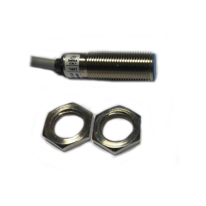 IS36S  Sensore induttivo schermato M12 NPN Sn 2 mm alim 10 30Vdc  uscita NC cavo 2m IP67