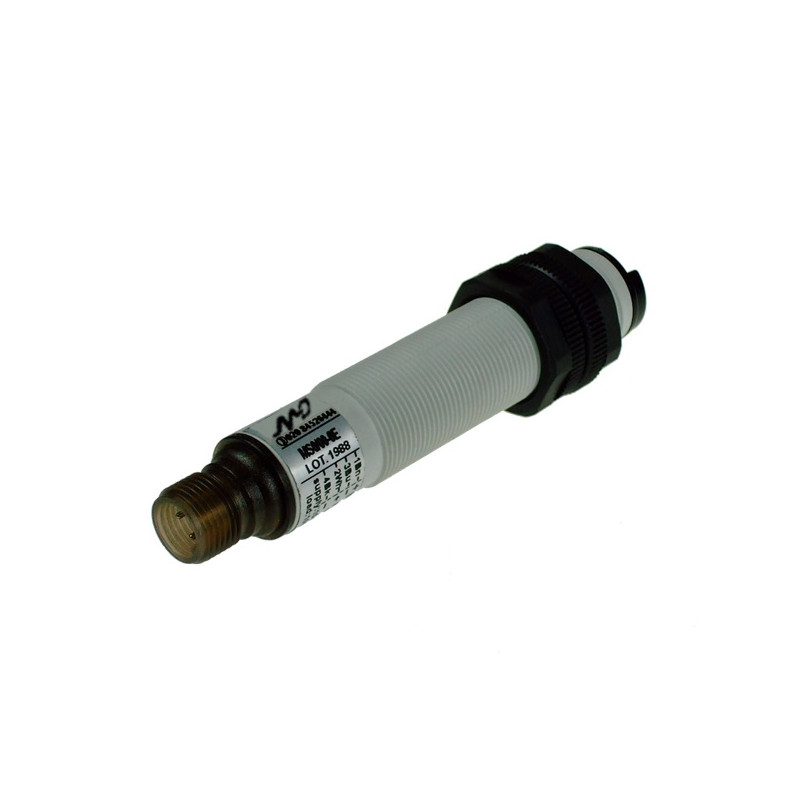 MS1/00-0E  Sensore fotoelettrico M18 a riflessione diffusa Sn 100mm  Alim 10 30Vdc  PNP NPN  Uscita  NO NC conn 12  Corpo PBT