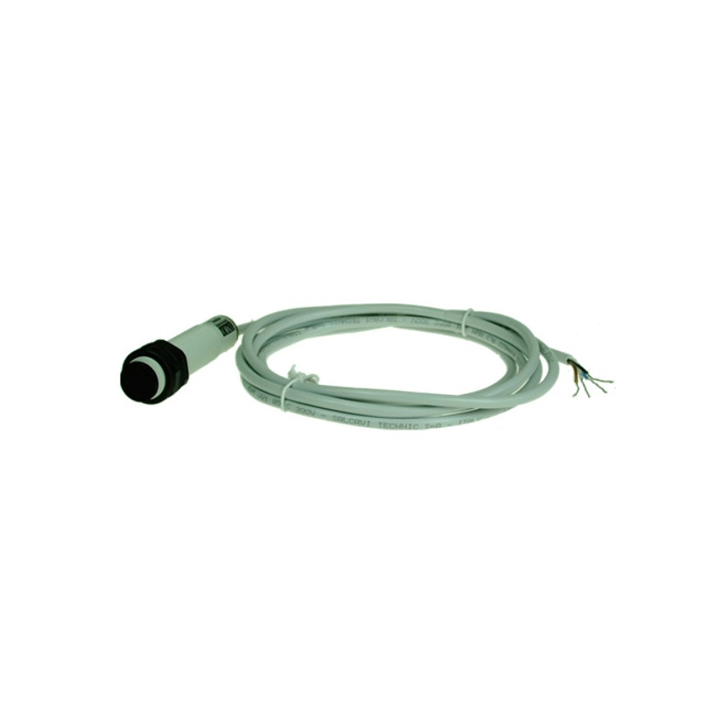 MS2/00-0A  Sensore fotoelettrico M18  a riflessione diffusa Alim 10 30 Vdc PNP NPN  NO NC Sn 100mm  corpo PBT cavo 2m
