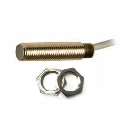 AM6/AP-1A   Sensore induttivo M12 schermato  alim 10 30Vdc  NO  PNP  Sn  2mm corpo corto in ottone nichelato  cavo 2m