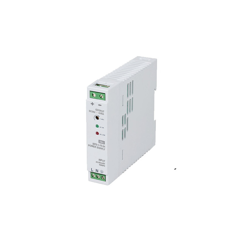 BPS-1-15-24DC   Alimentatore AC/DC Ingresso 90-264 Vac  Uscita 24 Vdc  15W 0,65A  Montaggio su guida DIN UL  CUL TUV