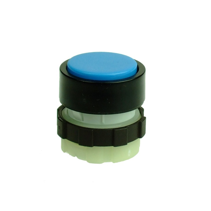 BS3DBLUE   Pulsante con ritorno a molla  Blu  ghiera nera