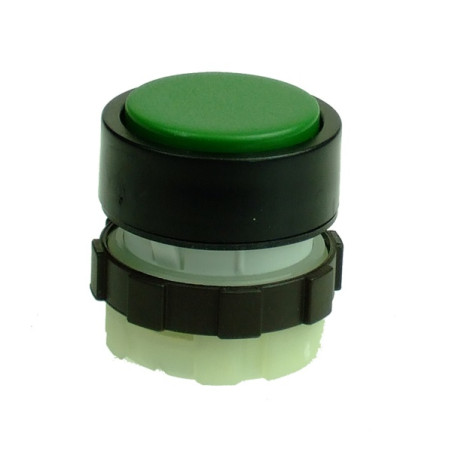 BS3DGREEN   Pulsante con ritorno a molla  Verde  ghiera nera