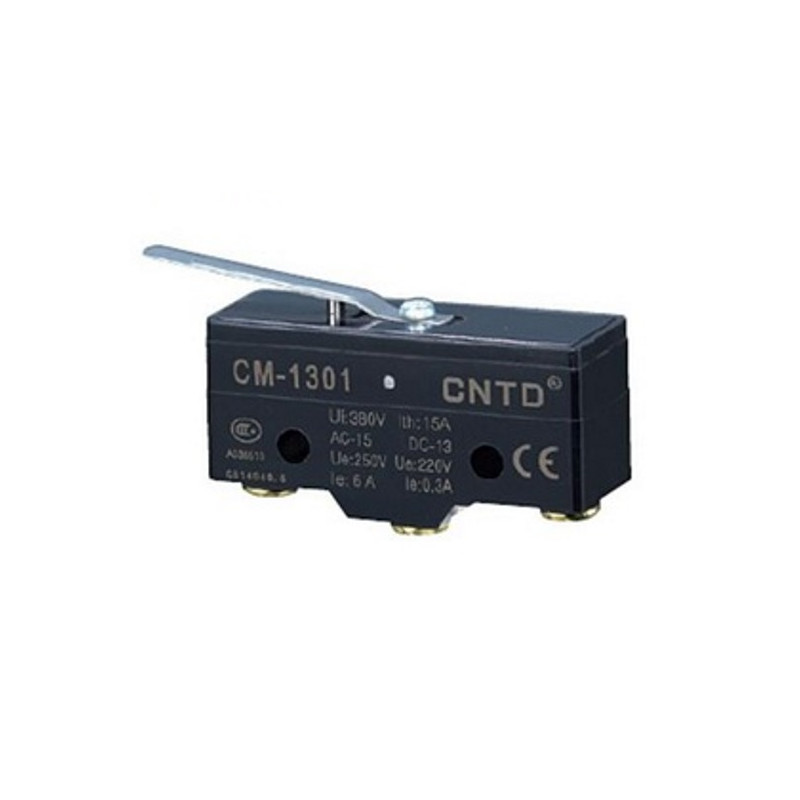 CM-1301   Micro interruttore switch serie CM  in plastica  leva in acciaio inox  1NO NC  15A 250V  IP20