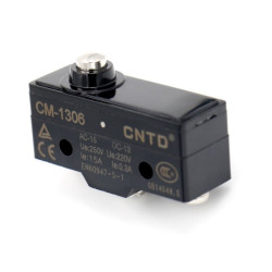 CM-1306   Micro interruttore switch serie CM   in plastica  pistoncino in acciaio inox  1NO NC  15A 250V  IP20