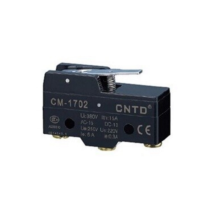 CM-1702   Micro interruttore switch serie CM  in plastica  leva in acciaio inox  1NO NC  15A 250V  IP20