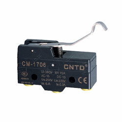 CM-1706  Micro interruttore switch serie CM in plastica  leva in acciaio inox  1NO NC  15A 250V  IP20