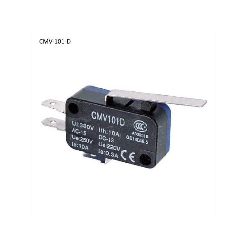 CMV-101-D   Micro interruttore switch leva inox  NO NC 15A 250V  IP20