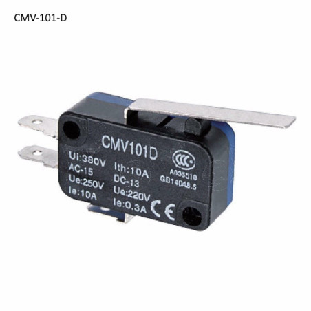 CMV-101-D   Micro interruttore switch leva inox  NO NC 15A 250V  IP20