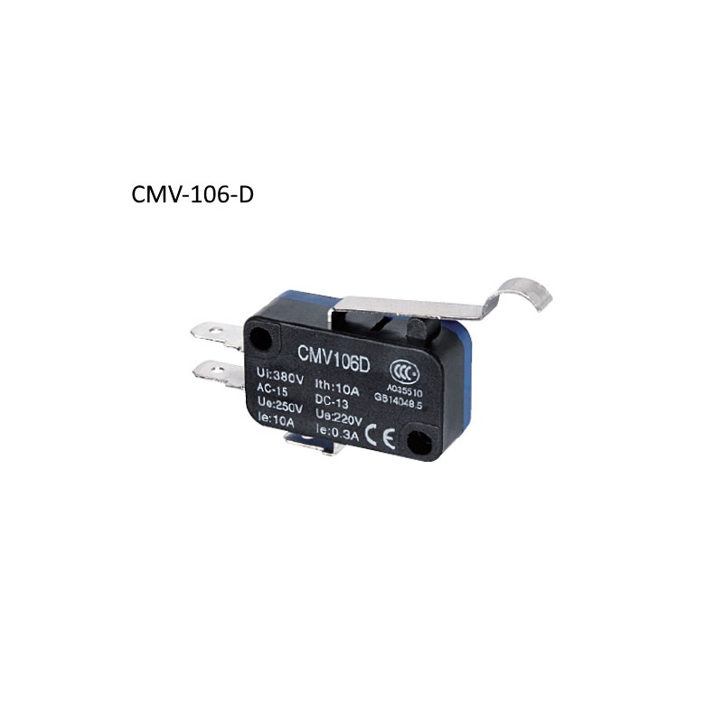CMV-106-D  Micro interruttore switch  leva curva inox  NO NC 10A 250V