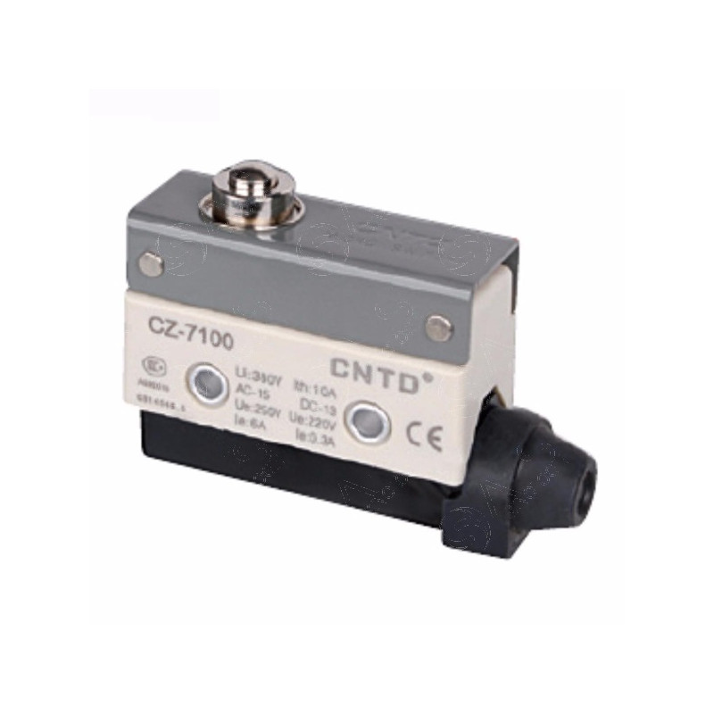 CZ-7100   Micro Finecorsa in plastica pistoncino  inox  NO NC 10A 250V IP40  passacavo in gomma