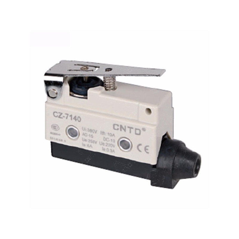 CZ-7140  Micro Finecorsa in plastica  leva  inox NO NC 10A 250V  IP40 passacavo in gomma