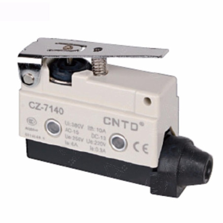 CZ-7140  Micro Finecorsa in plastica  leva  inox NO NC 10A 250V  IP40 passacavo in gomma