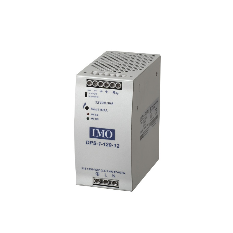 DPS-1-120-12DC   Alimentatore AC DC Ingresso 90 265 Vac  Uscita 12 Vdc 120Watt 10A Montaggio su guida DIN   UL  CUL  TUV