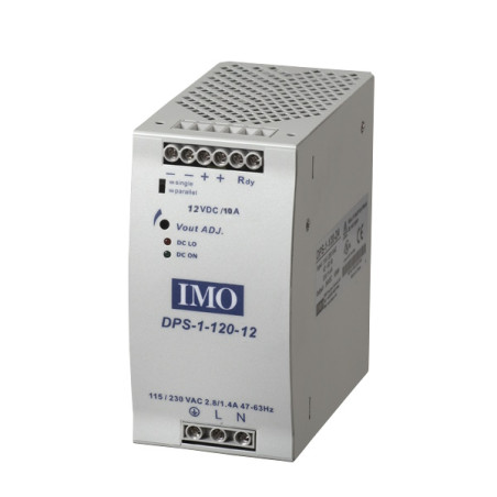DPS-1-120-12DC   Alimentatore AC DC Ingresso 90 265 Vac  Uscita 12 Vdc 120Watt 10A Montaggio su guida DIN   UL  CUL  TUV