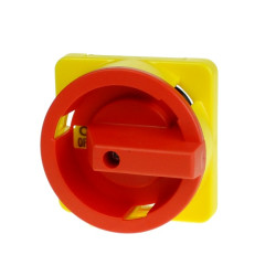 H69-0001   Maniglia 64x64mm rosso e giallo  per sezionatori serie 69