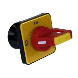 H69-0003   Maniglia 48x48mm  isolatore  rosso e giallo  per sezionatori serie 69