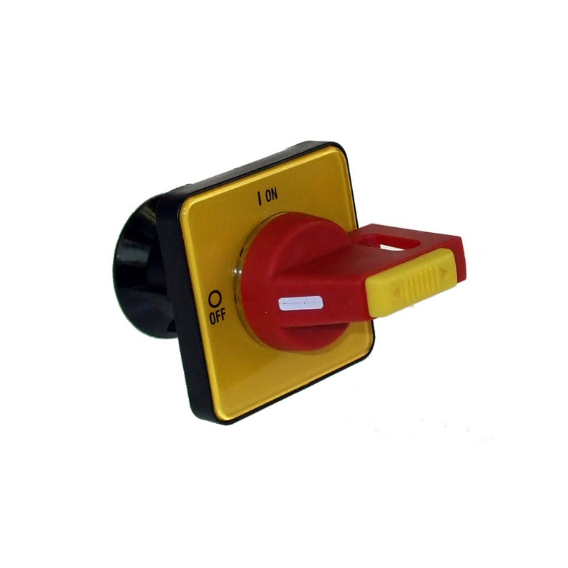 H69-0003   Maniglia 48x48mm  isolatore  rosso e giallo  per sezionatori serie 69