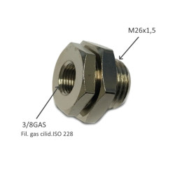 L06.3/8   Passaparete in ottone nichelato F F  G 3/8