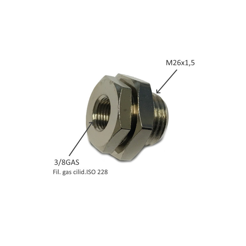 L06.3/8   Passaparete in ottone nichelato F F  G 3/8