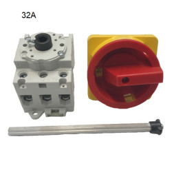 LB69-3032-H6901-E69   Sezionatore per montaggio su base  3 poli  32 A  completa di maniglia  H69 0003  e Albero E69 0003
