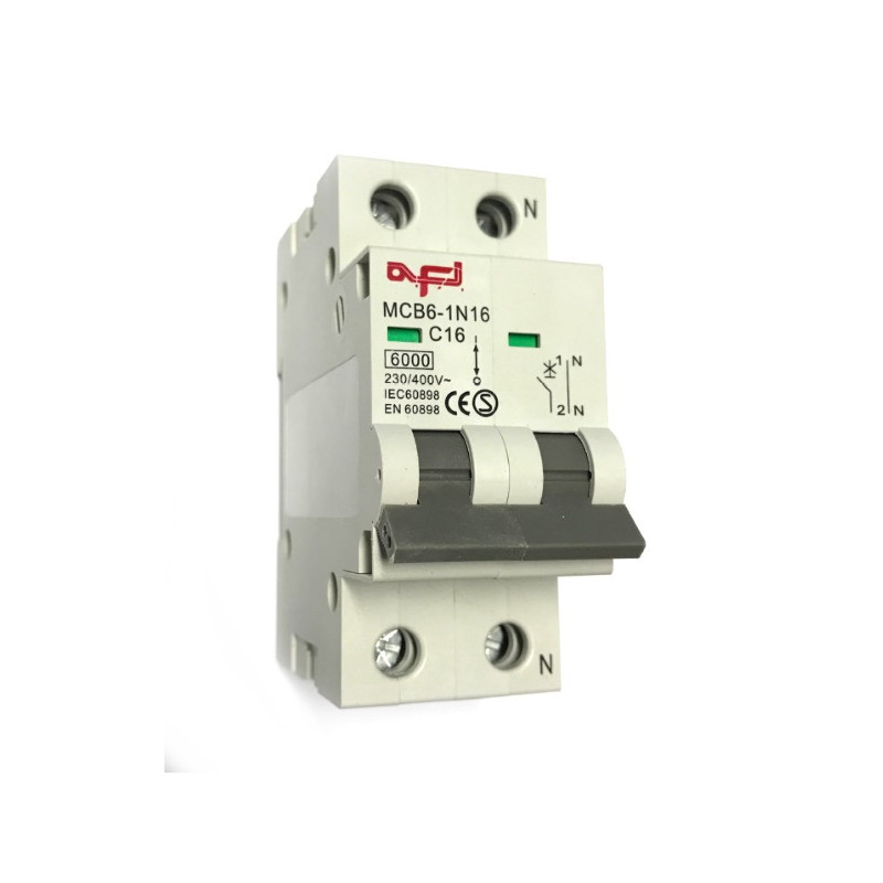MCB6-1N16  Interruttore automatico magnetotermico 1 P N  16A 230 400Vac