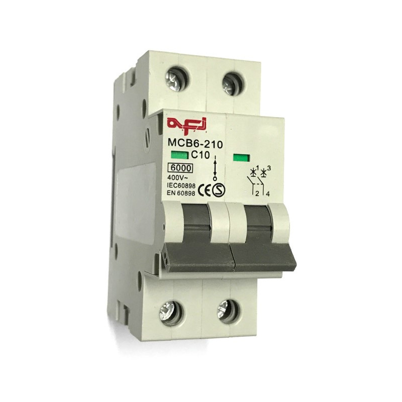 MCB6-210   Interruttore automatico magnetotermico 2 P 10A  400Vac
