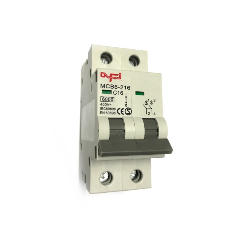 MCB6-216   Interruttore automatico magnetotermico 2 P 16A  400Vac