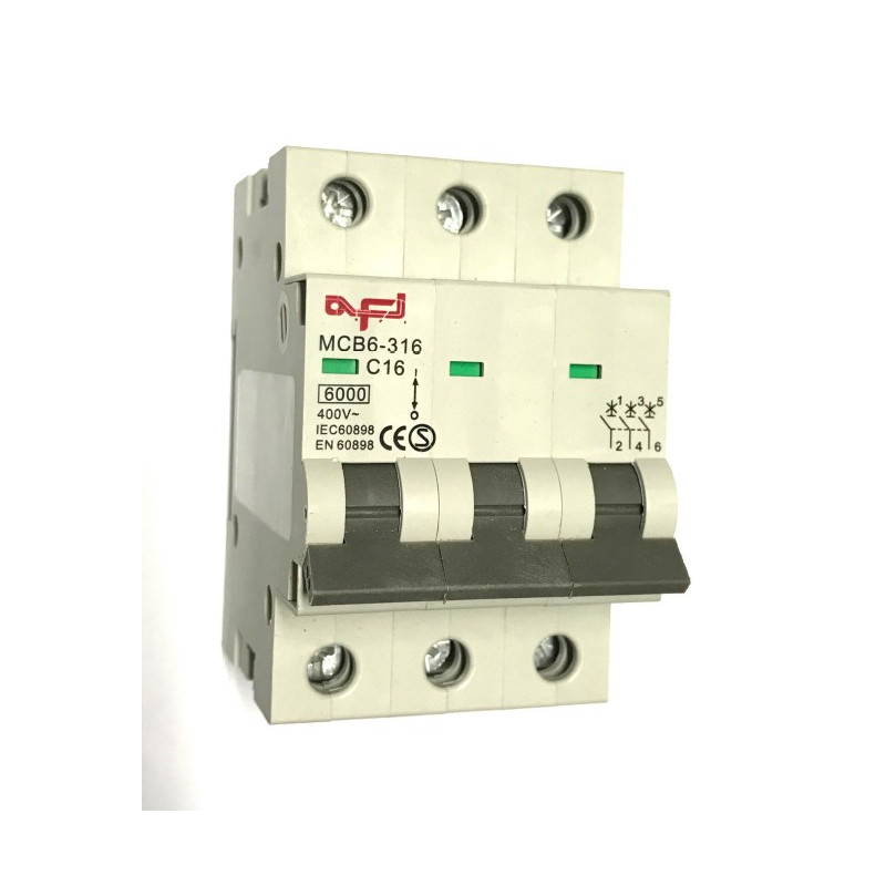 MCB6-316   Interruttore automatico magnetotermico 3 P 16A  400Vac