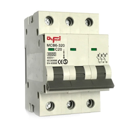 MCB6-320   Interruttore automatico magnetotermico 3 P 20A  400Vac