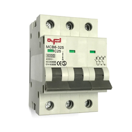 MCB6-325   Interruttore automatico magnetotermico 3 P 25A  400Vac