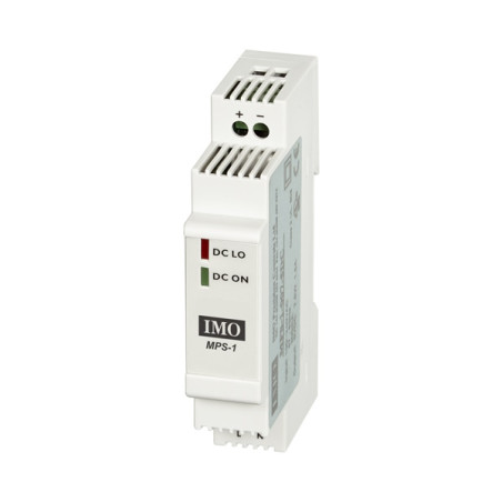MPS-1-010-12DC   Alimentatore AC DC Ingresso 90 265 Vac  Uscita 12 Vdc 10Watt 0,84A  Montaggio su guida DIN  UL  CUL  TUV