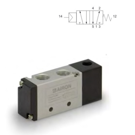 PF52M3   Valvola TG  27 G  3/8  5/2 comando pneumatico riposiz  a molla