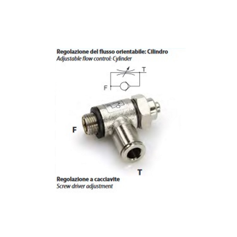 RF01.1/4.08   Regolatore di flusso unidirezionale per cilindri G  1/4  T 08