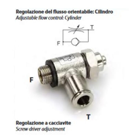RF01.1/8.08   Regolatore di flusso unidirezionale per cilindri G  1/8  T 08