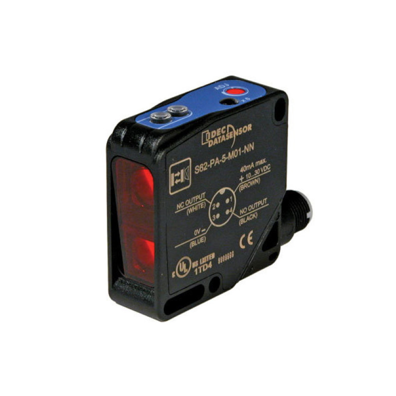 S62-PA-5-M11-NN   Sensore fotoelettrico a scansione diffusa rilevamento 60   600 mm  NPN  uscita max 100 mA Connettore M12  IP67