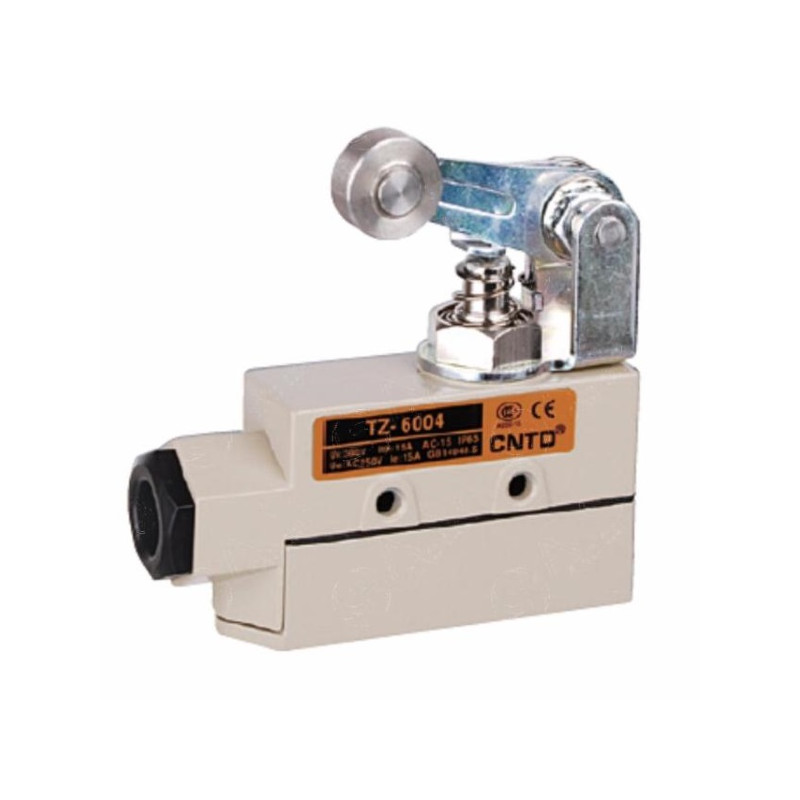 TZ-6004   Finecorsa in metalloleva regolabile con rotella in acciaio inox NO NC 15A 250V IP65 pressacavo M20 Incluso