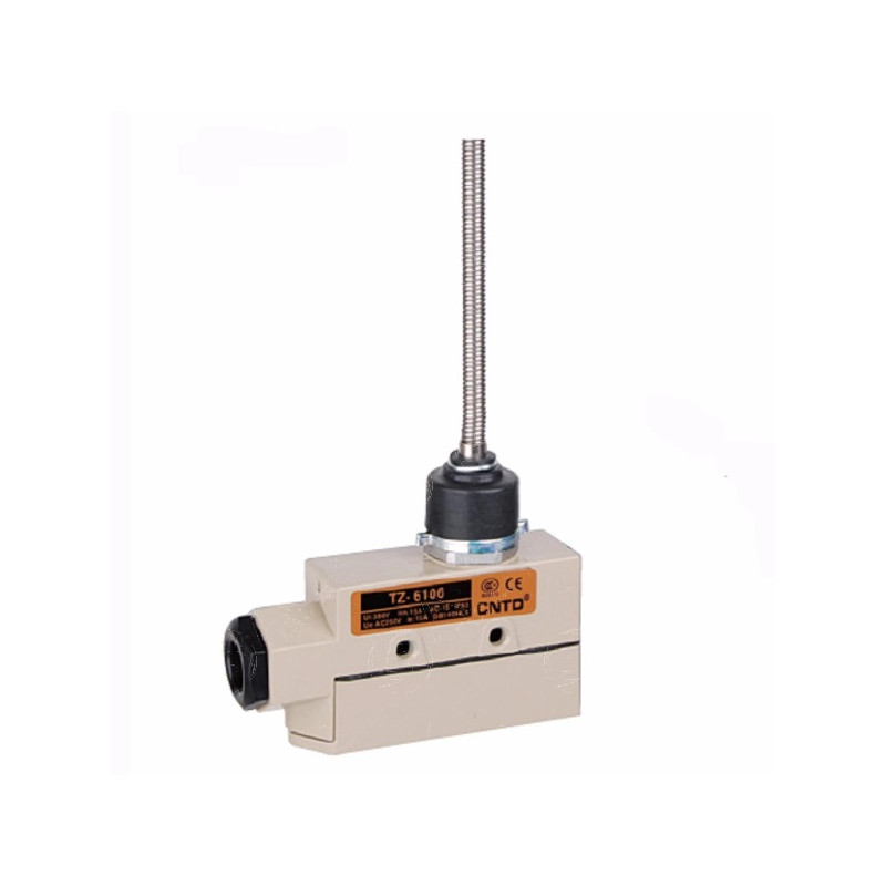 TZ-6106  Finecorsa in metallo  molla in acciaio inox con cuffia antipolvere  NO NC 15A 250V IP65 pressacavo M20 Incluso