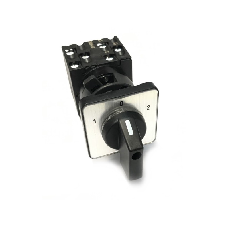 CS20A-U3-SP2   Interruttore a camme 3 Poli 3 Posizioni 20Amp 1 0 2 montaggio con piastra di legenda con maniglia