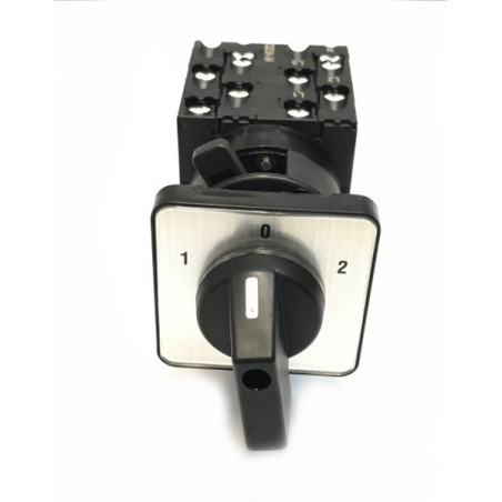 CS20A-U4-SP2   Interruttore a camme 4 Poli 3 Posizioni 20Amp 1 0 2 Montaggio con piastra di legenda con maniglia