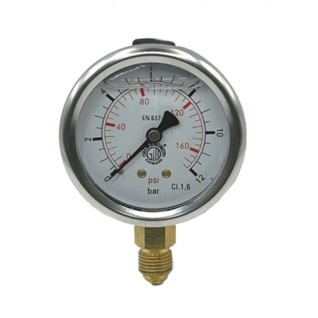 M635RL012   Manometri radiale  1/4 Inox  D 63mm scala 0  12 Bar glicerina