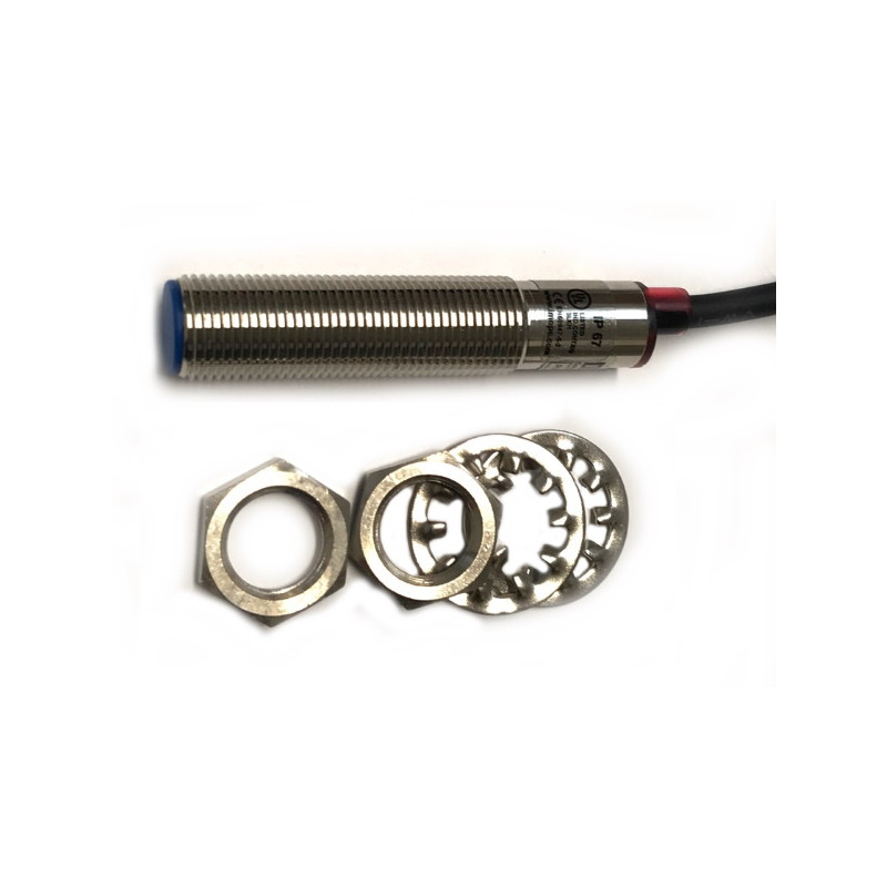 PB1204/DSAN-A   Sensore induttivo M12 schermato  Alim 10 36 Vdc NO NPN  Sn  4mm  Corpo Ottone nichelato cavo 2m